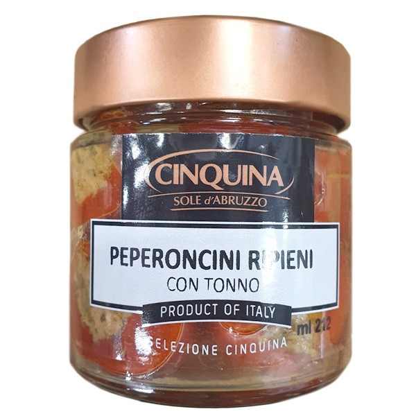 Peperoncini Ripieni con Tonno - Chili m. tonfisk 190 g Cinquina - 1